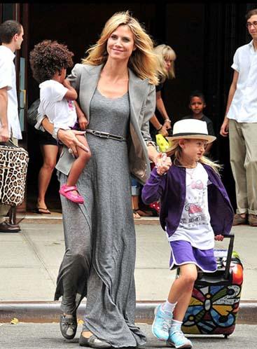 Heidi with Kids carry Heys Luggage