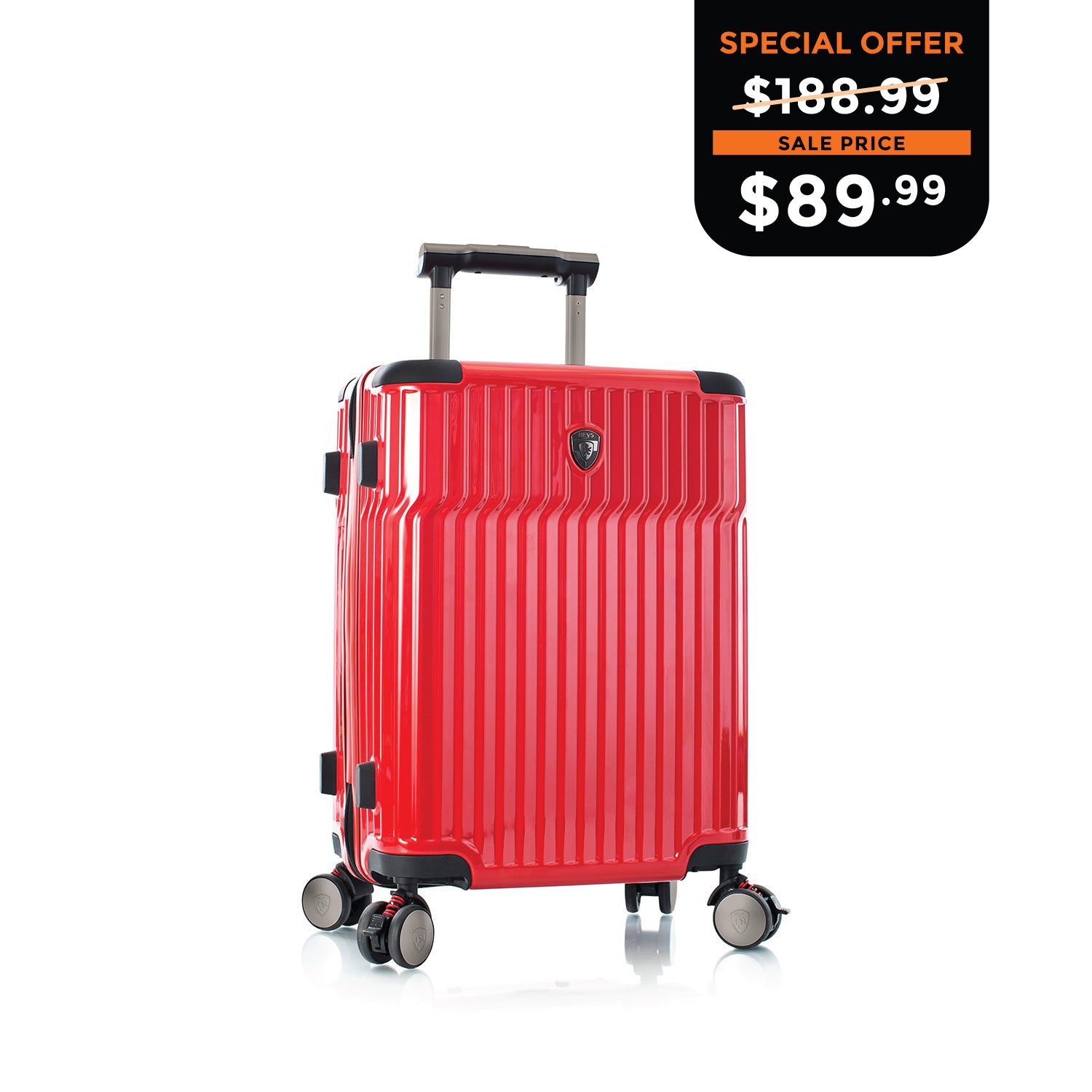 Heys Tekno 21 Inch Carry-on - Red | Tech Traveler Luggage