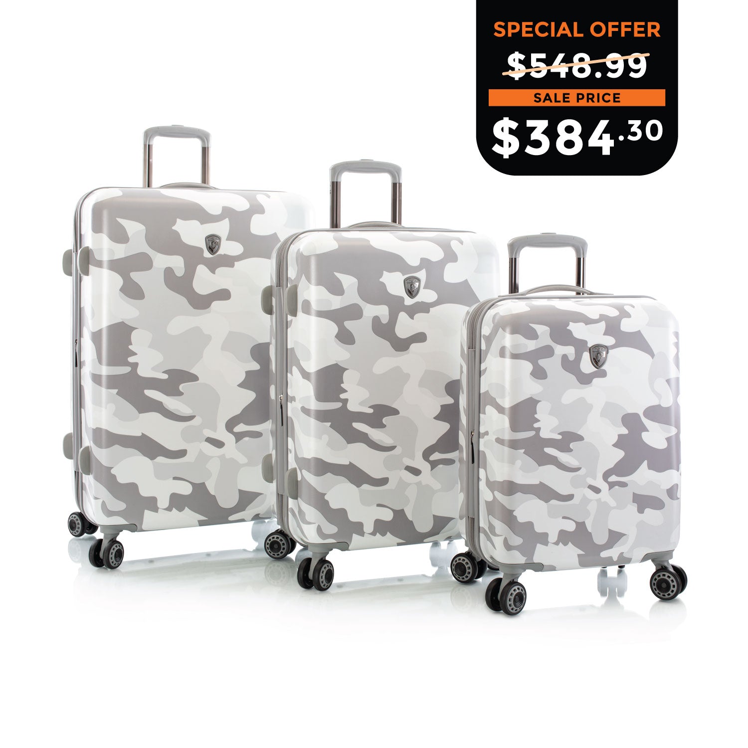 White Camo Fashion Spinner® 3 Piece Luggage Set