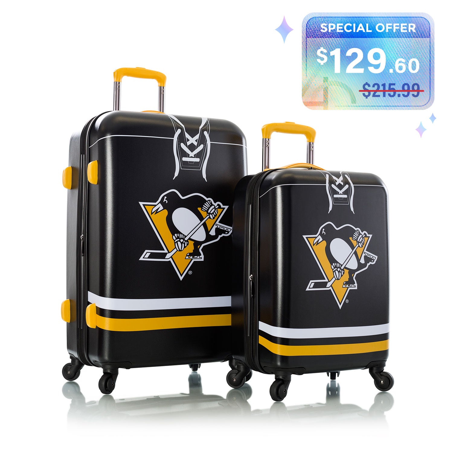 NHL 2 Piece Luggage Set - Pittsburgh Penguins