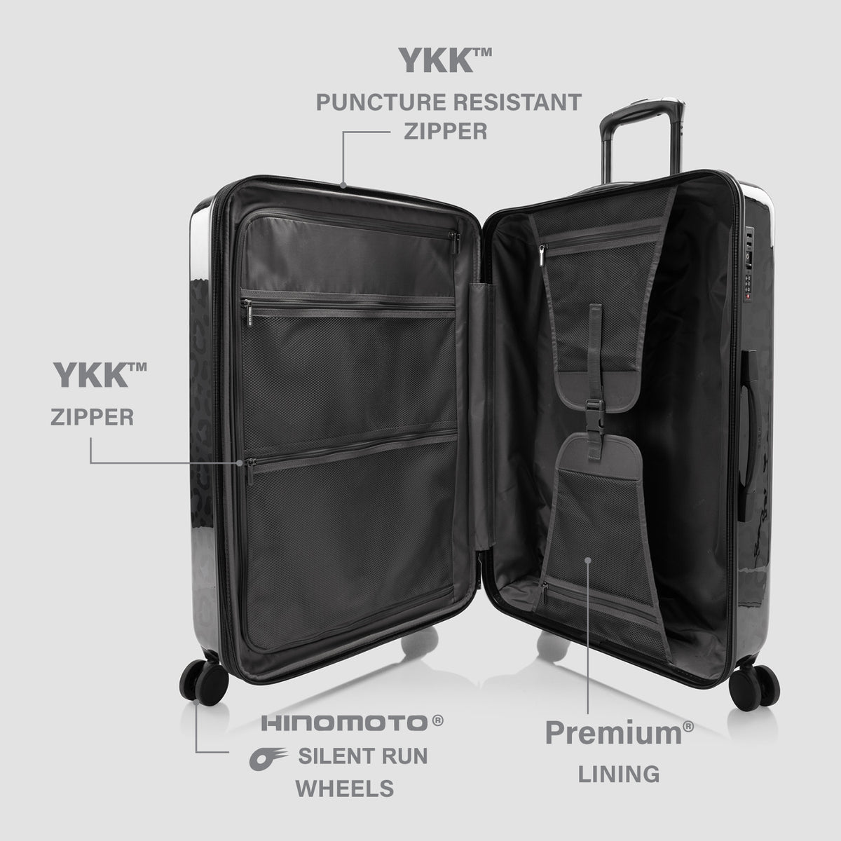 Elite Fashion Spinner® - Black Leopard 30 Inch Luggage
