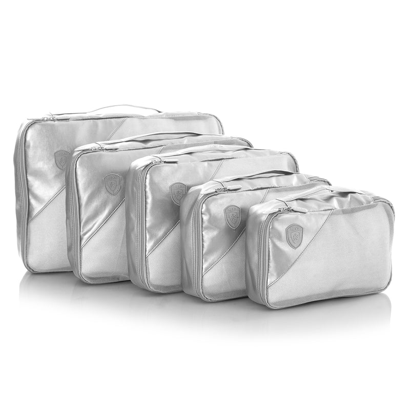 Basics 4 Piece Packing Travel Organizer Cubes Set, Grey